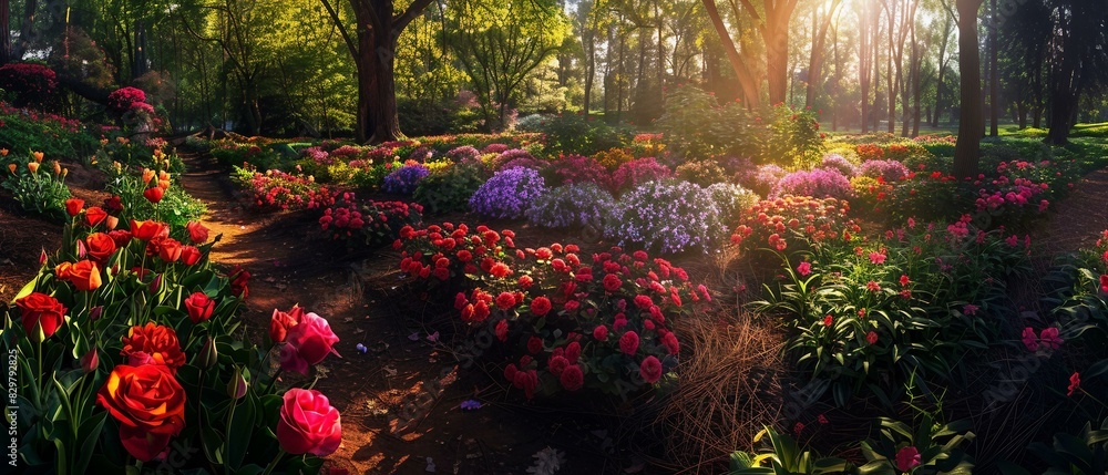 Wall mural spring in the park