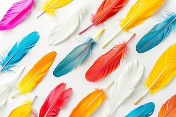 Vibrant feathers background   a colorful tapestry of texture and harmony for imaginative inspiration