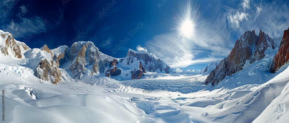 Wall mural snow covered mountains