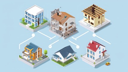 Illustrate a comparison chart of different construction techniques, such as traditional building methods versus modular construction. Highlight pros, cons, and applications of each.