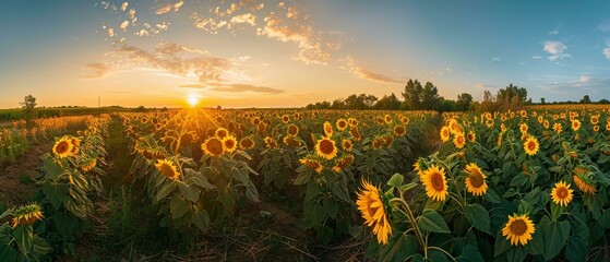 sunset in the field