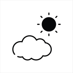 Cloud And Sun vector icon