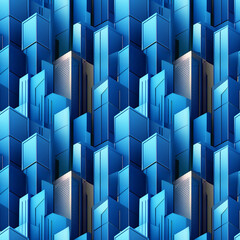 Naklejka premium Blue background with array of doors seamless