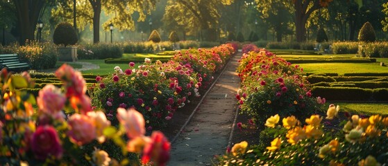 many flowers in the park