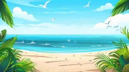 Obraz premium Background of beautiful beach for mockup summer product display or travel ad.