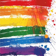 Create a poster for a Pride Month event featuring a horizontal rainbow flag to symbolize equality and freedom. The design should include colourful backgrounds and highlight community support without