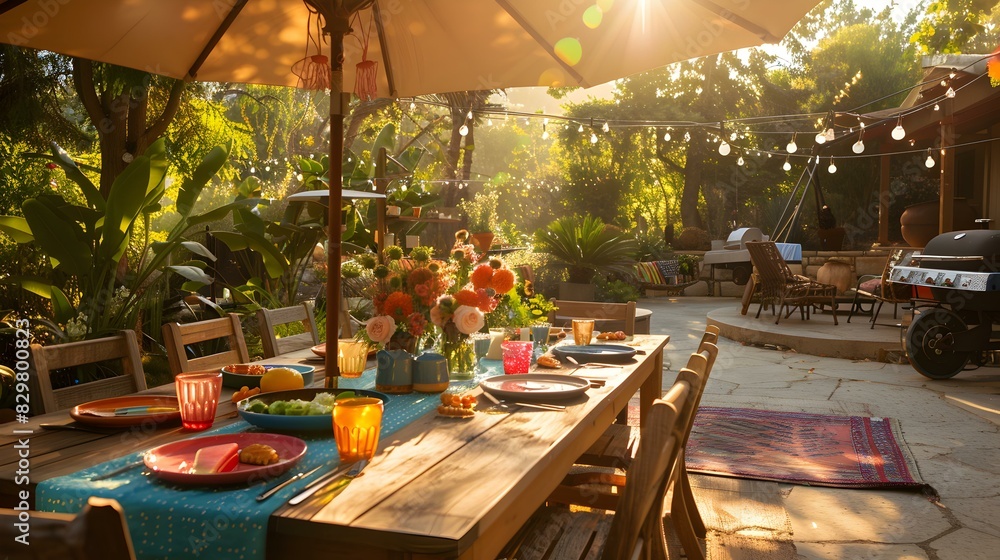 Canvas Prints an outdoor dining area