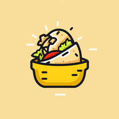 Chicken_Shawarma_Modern_Line_Icon_Vector_Line_Art_Cut