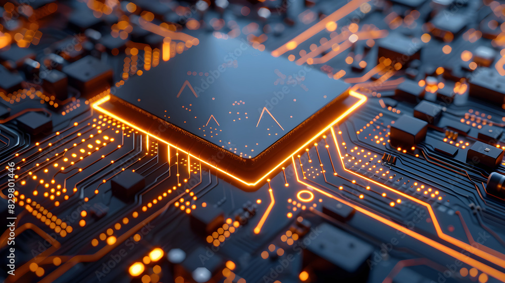 Poster central computer processors cpu concept