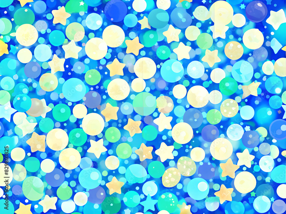 Poster seamless pattern of light bokeh effects in pastel colors, creating a soft and dreamy design