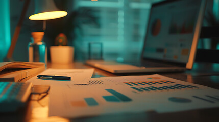 Business graph, study and learn business statistics.
