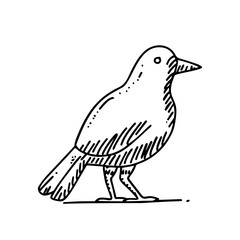 Vector illustration in simple hand drawn and linocut style - natural print, poster or logo design template - spring illustration - birds and flowers
