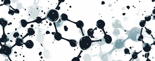 Molecules with a biochemistry theme in watercolor