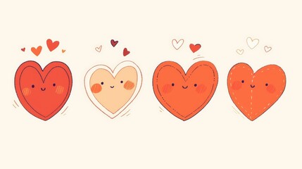 Adorable cartoon hearts perfect for showing your affection