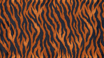 seamless pattern featuring bold, orange and black tiger stripes