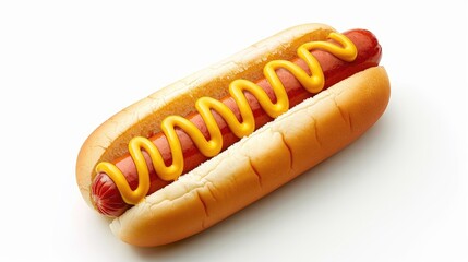 A hot dog against a white background representing food concept