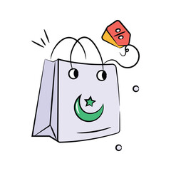 Eid shopping vector design in editable style