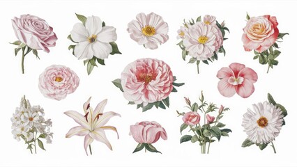 Antique Botanical Garden Blooms