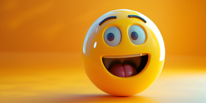 A close up of a yellow smiley face with a big smile, Feeling happy emoji happy emoji feeling good emoji lol emoji. - Powered by Adobe