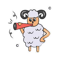 Trendy style doodle icon of eid al adha, ready to use editable vector