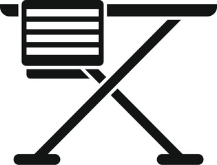 Vector illustration of a director's chair icon in solid black, minimalistic design