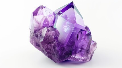 Fototapeta premium Violet crystal gemstone isolated on white background