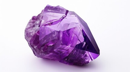 Fototapeta premium Violet crystal gemstone isolated on white background