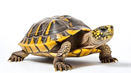 Obraz premium Realistic tortoise isolated on white background. Generative AI.