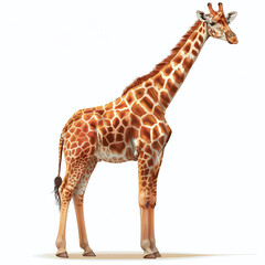 Giraffe, realistic style, white background