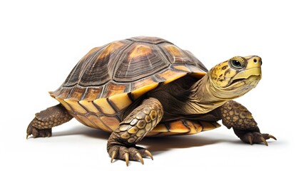 Obraz premium Realistic tortoise isolated on white background. Generative AI.