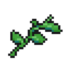 pixelated green greenery sprout leaf pixel art game items nature