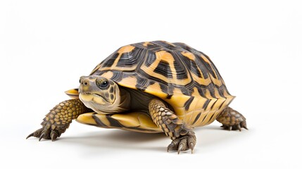 Naklejka premium Realistic tortoise isolated on white background. Generative AI.