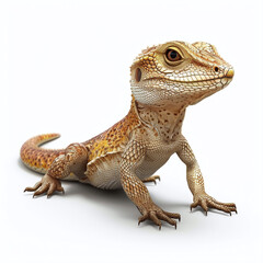 Fototapeta premium Lizard, realistic style, white background