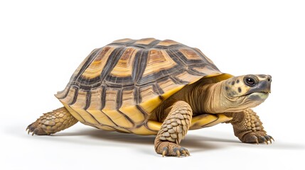 Obraz premium Realistic tortoise isolated on white background. Generative AI.