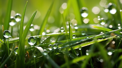 dew drops on grass