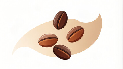 Obraz premium Brown and white background filled with close-up roasted coffee beans for a cafe menu, coffee packaging design