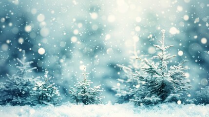 Tranquil snowy landscape  ideal background for christmas or new year festivities