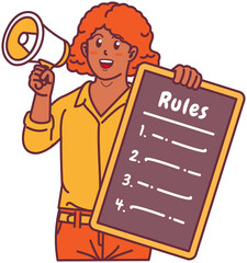 A Black Woman Holding a Rule Board
