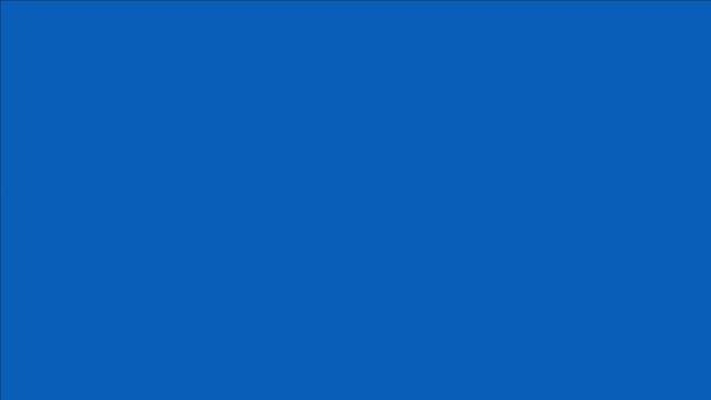 Cartoon video opening transition animation with a blue box on a green background. Perfect for advertising videos, footage, video clips, cartoons, presentations