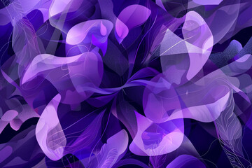 Abstract violet with enigmatic shapes, sparking curiosity and imaginative thought.