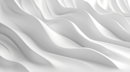 Clean and smooth white waves transition into a pristine background, reflecting minimalist principles.