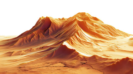 Modern clear, simple space background, wallpaper, backdrop, texture, Olympus Mons mountain and surface of planet Mars, isolated on background. LIDAR model, elevation terrain scan, topography map, 3D 