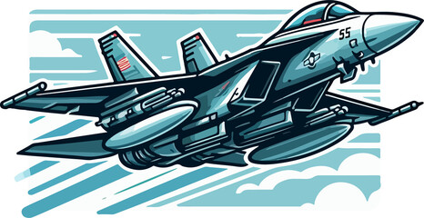 Fighter Plane Illustration Artificial Intelligence Generation.