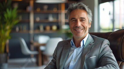 Fototapeta premium business portrait of a male financial analyst, captured in a modern office environment