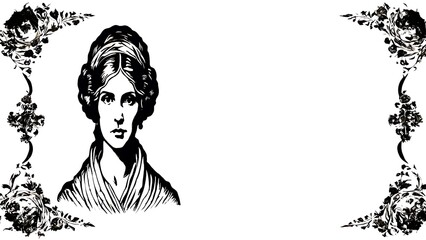 mary wollstonecraft Drawing with Blank Canvas
for Inspirational Quotes in white background 