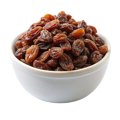 Obraz premium A bowl of raisins on transparent background