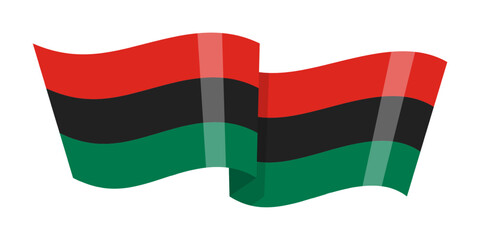 Vector illustration of Black History Month Flag on transparent background