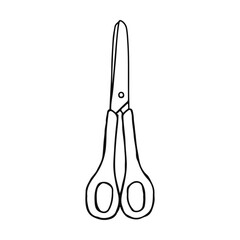 Hand-Drawn Illustration of Scissors With Rounded Tips on White Background