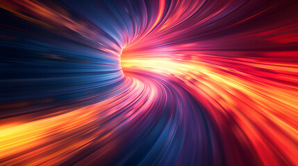 Obraz premium Abstract intertwined rays of light merging together in arrow shape giving direction and sense