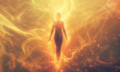 Naklejka premium person in the fire